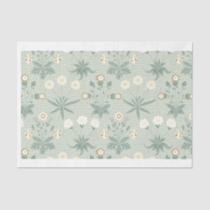 Papier Mousseline Sage doux et florale de crème