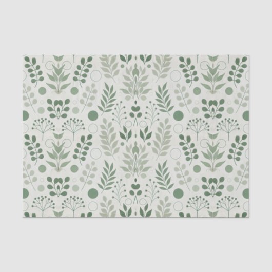 Papier Mousseline Sage et cercles vert (Recto)