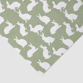 Papier Mousseline Sage Green And White Bunny Pattern Stylish Easter (Détail)