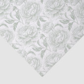Papier Mousseline Sage Green Chinoiserie Peonies (Détail)