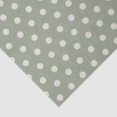 Papier Mousseline Sage Green Crème ivoire Polka point (Détail)