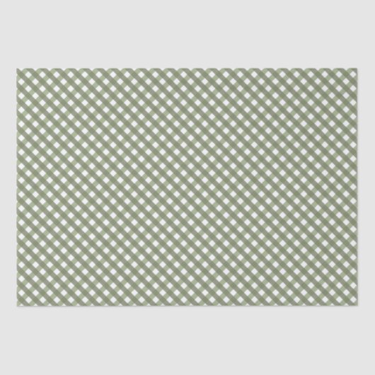 Papier Mousseline Sage Green En vichy Motif (Recto)