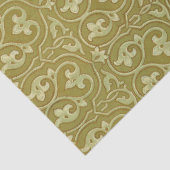 Papier Mousseline Sage Green et Gold Art Nouveau Motif (Détail)