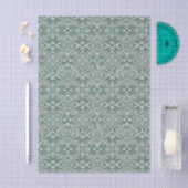 Papier Mousseline Sage Green Geometric Pattern (Artisanat)