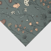 Papier Mousseline Sage Green Meadow Blooms intemporels floraux (Détail)