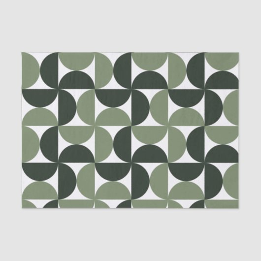 Papier Mousseline Sage Green Mid Century Motif moderne (Recto)