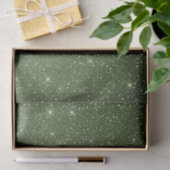 Papier Mousseline Sage Rustique Green & Galaxy Stars Falling Snow (Cadeau)
