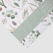 Papier Mousseline Sage vert Noël botanique minimal (Détail)