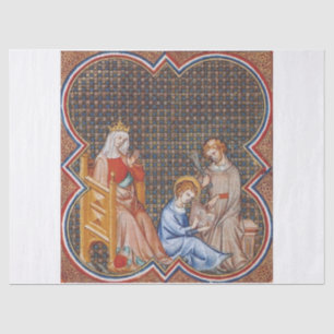 Papier Mousseline Saint Louis IX de France Protecteur des Rois Art