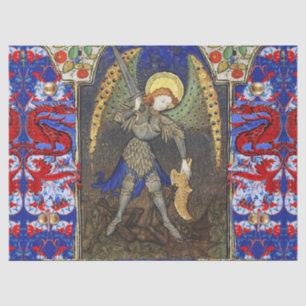 Papier Mousseline Saint Michel l'Archange avec le diable, Dragons ro