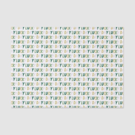 Papier Mousseline Saint Patrick's Day Jaune-Vert Lucky Day dire (Recto)