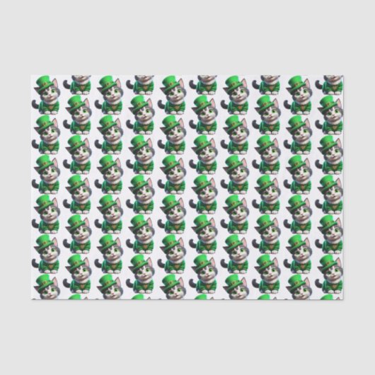 Papier Mousseline Saint Patrick's Day Kitten (Recto)