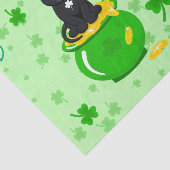 Papier Mousseline Saint Patrick's Day Shamrock Pot of Gold Black Cat (Détail)