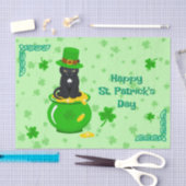 Papier Mousseline Saint Patrick's Day Shamrock Pot of Gold Black Cat (Artisanat)