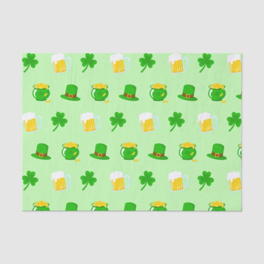 Papier Mousseline Saint Patrick's Day Shamrock Pot of Gold Celtic Kn (Recto)