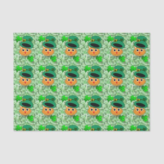 Papier Mousseline Saint Patrick's Day Tissue Paper Cat (Recto)