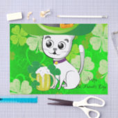 Papier Mousseline Saint Patrick's Day Tissue Paper Cat Beer (Artisanat)