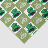 Papier Mousseline Saint Patrick's Day Tissue Paper Coeurs Casquette (Détail)