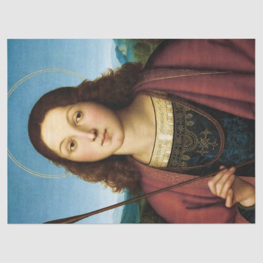 Papier Mousseline Saint-Sébastien, San Sebastiano par Raphael (Recto)