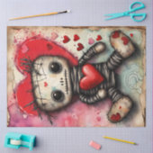 Papier Mousseline Saint Valentin Adorable Voodoo Doll Découpage (Artisanat)