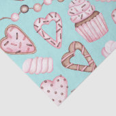 Papier Mousseline Saint Valentin Aquarelle Coeur Traitements Cookies (Détail)