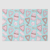 Papier Mousseline Saint Valentin Aquarelle Coeur Traitements Cookies (Recto)