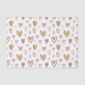 Papier Mousseline Saint Valentin Beaux Coeurs Rustiques (Recto)
