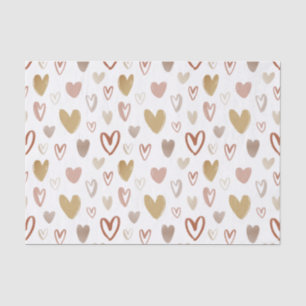 Papier Mousseline Saint Valentin Beaux Coeurs Rustiques