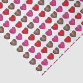 Papier Mousseline Saint Valentin Chocolat Coeur rose Rouge Brown (Détail)