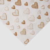 Papier Mousseline Saint-Valentin coeurs crème et marron (Détail)