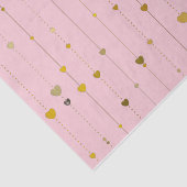 Papier Mousseline Saint Valentin Coeurs d'or rose (Détail)