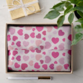 Papier Mousseline Saint Valentin Coeurs roses avec blanc (Cadeau)