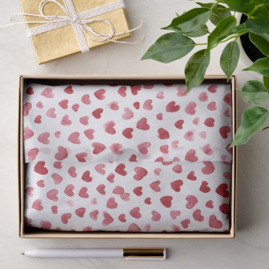 Papier Mousseline Saint-Valentin Cœurs Rouges (Cadeau)