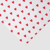 Papier Mousseline Saint-Valentin Cœurs Rouges et Blancs (Détail)