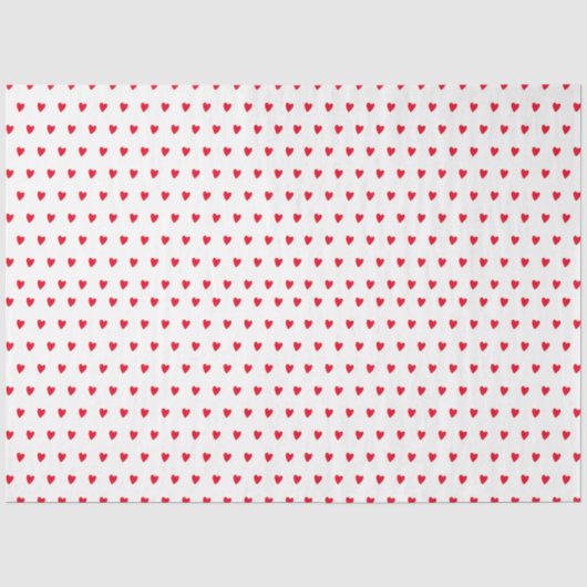 Papier Mousseline Saint-Valentin Cœurs Rouges et Blancs (Recto)