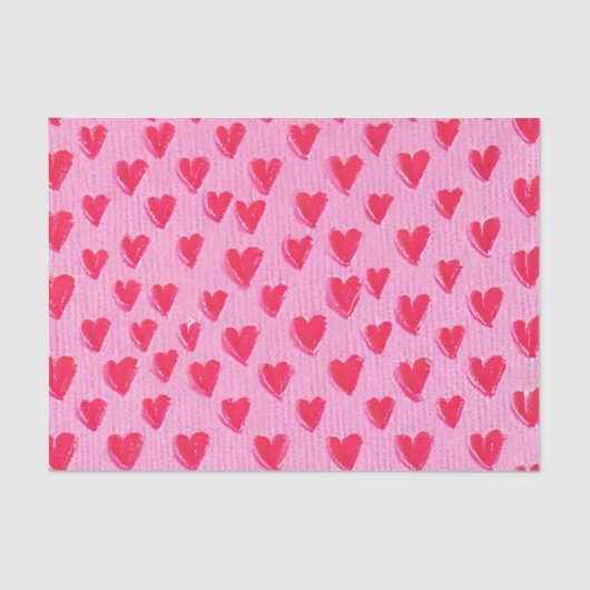 Papier Mousseline Saint Valentin Coeurs rouges sur Arrière - plan ro (Recto)