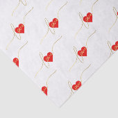 Papier Mousseline Saint-Valentin Love Heart Modern Gold Script (Détail)