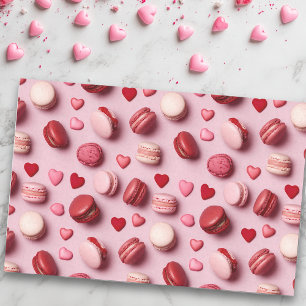 Papier Mousseline Saint-Valentin Macaron Coeurs de biscuits