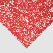 Papier Mousseline Saint Valentin Motif Red White Hearts (Détail)