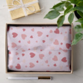 Papier Mousseline Saint Valentin Pastel Coeurs rouge et rose (Cadeau)