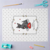 Papier Mousseline Saint-Valentin (rouge) Chien écossais (noir) migno (Artisanat)