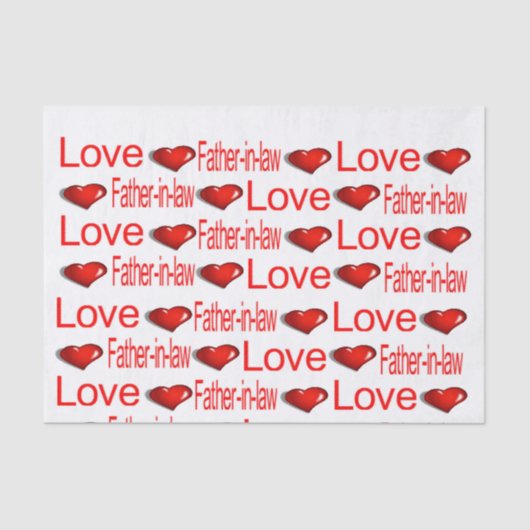 Papier Mousseline Saint Valentin Tissu Papier Amour Père en droit (Recto)