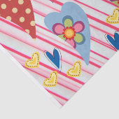 Papier Mousseline Saint Valentin Tissu Papier Love Coeurs (Détail)