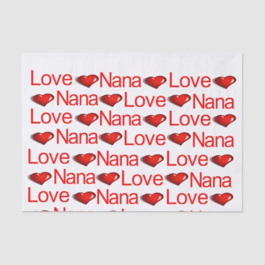 Papier Mousseline Saint Valentin Tissu Papier Love Nana Red Hearts (Recto)