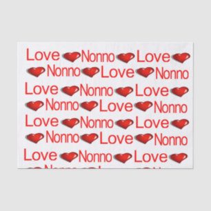 Papier Mousseline Saint-Valentin Tissu Papier Love Nonno Red Hearts