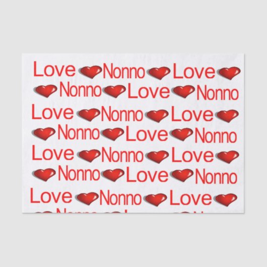 Papier Mousseline Saint-Valentin Tissu Papier Love Nonno Red Hearts (Recto)