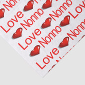 Papier Mousseline Saint-Valentin Tissu Papier Love Nonno Red Hearts (Détail)