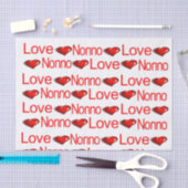 Papier Mousseline Saint-Valentin Tissu Papier Love Nonno Red Hearts (Artisanat)