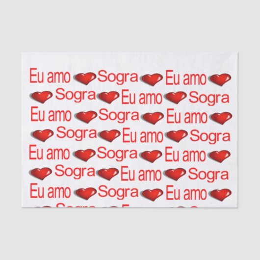 Papier Mousseline Saint Valentin Tissu Papier Love Sogra Coeurs roug (Recto)