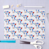 Papier Mousseline Saint Valentin Tissu Papier Penguin Coeurs (Artisanat)